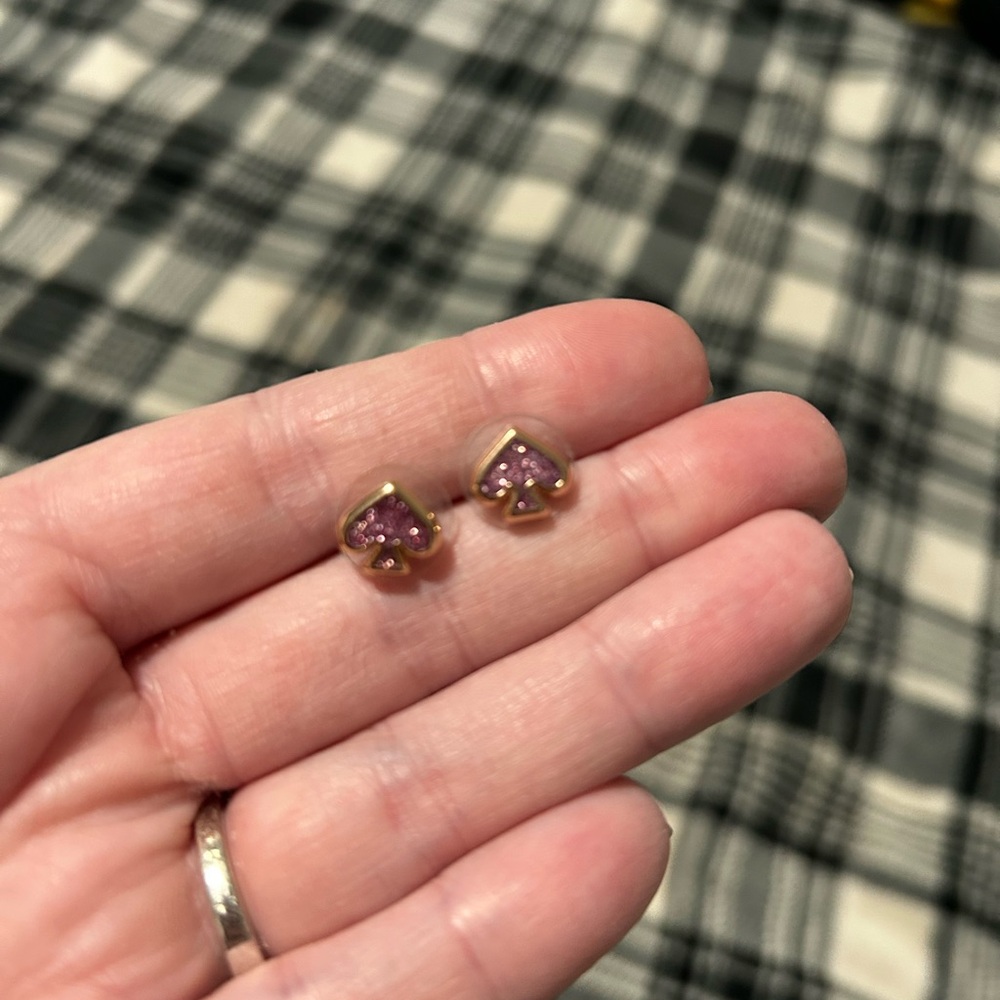 Kate Spade Purple Spade Earrings ♠️